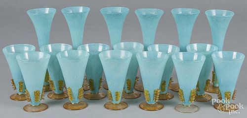 Group of Venetian glass stemware