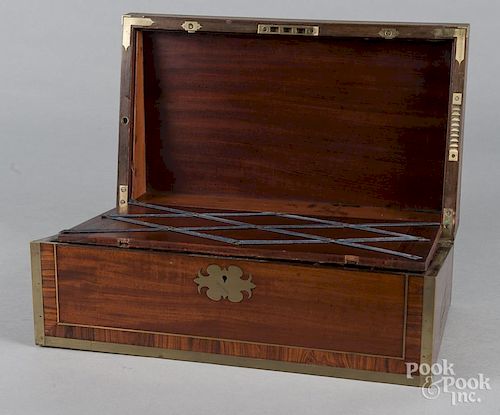 Regency brassbound mahogany lap desk