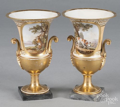 Pair of Paris porcelain urns