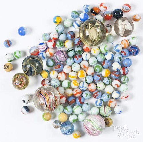 Bag of marbles, including sulfides.