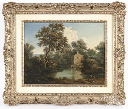 Oil on panel landscape, after George Arnold