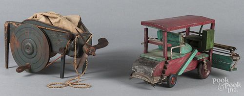 Painted wood and metal model combine, early 20th c
