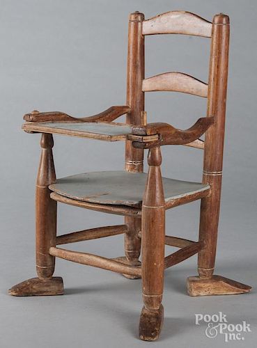 Ladderback childs chair, 19th c.