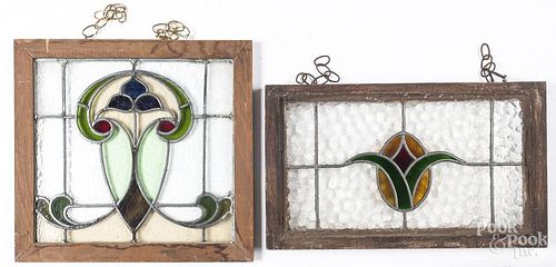 Five stained glass windows, approx., 20'' x 21''.