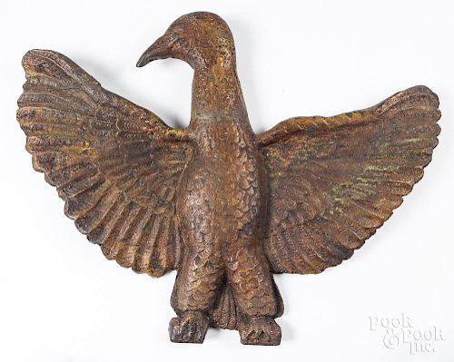 Large carved and painted eagle plaque