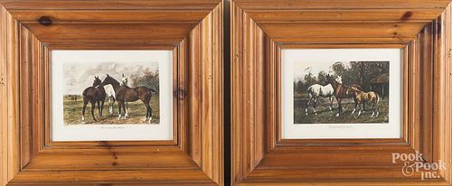 Pair of horse lithographs, after George Wright