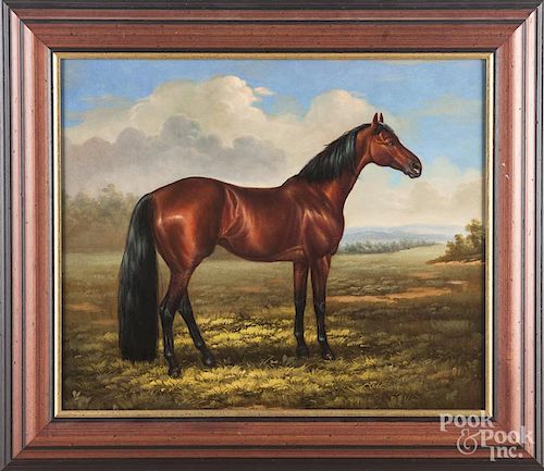 Contemporary oil on canvas horse portrait