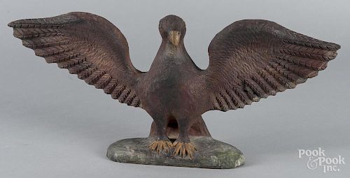 Carved and painted eagle by Merwyn Hoover, 11'' h.