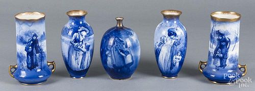 Five Royal Doulton porcelain vases