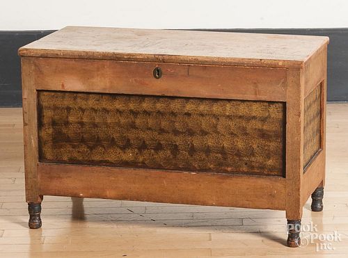 Painted pine and butternut blanket chest, 19th c.
