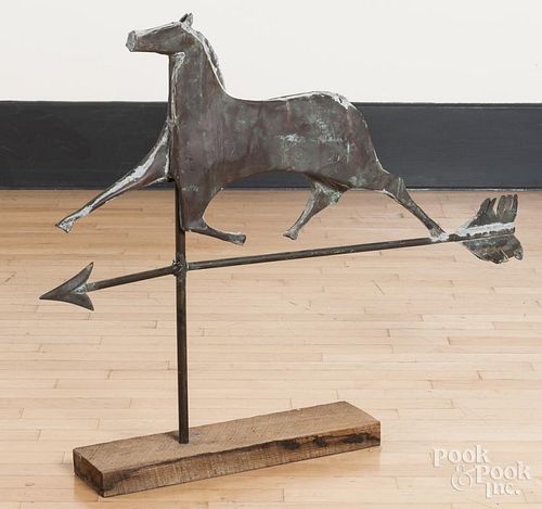 Swell bodied running horse weathervane