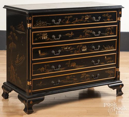 Japanned chest of drawers