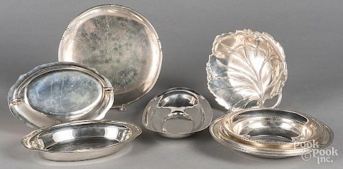 Sterling silver serving dishes, 89.3 ozt.