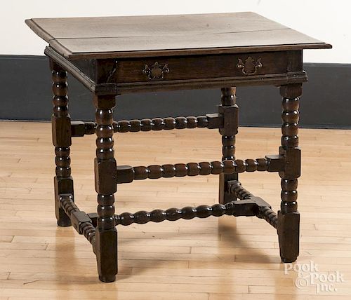 William and Mary oak tavern table, early 17th c.,