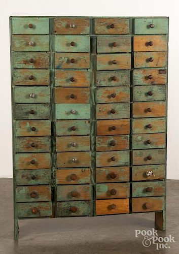 Painted pine apothecary chest, ca. 1940
