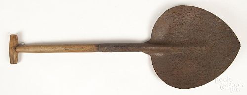 Primitive shovel, with spade form scoop, 36'' l.