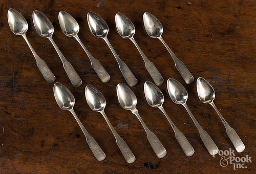 Coin silver spoons by S. Brown and Rockwell