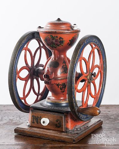 Painted cast iron Enterprise No. 3 coffee mill