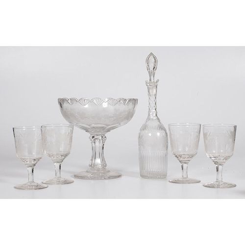 Cut Glass Tablewares Decorated with Vine Motifs