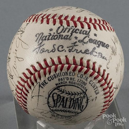 1943 Brooklyn Dodgers team signed baseball