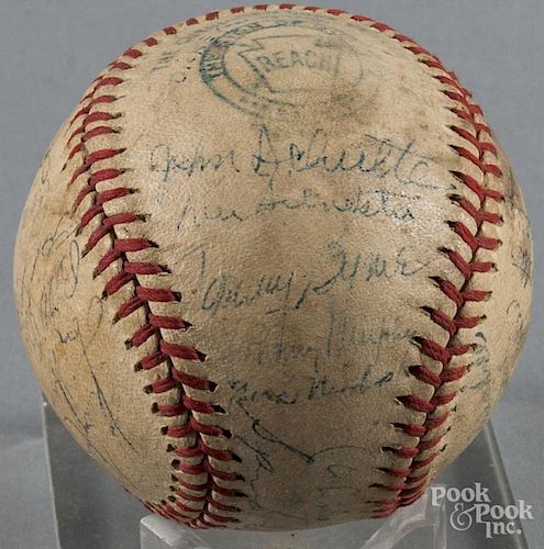 1946 New York Yankees team signed baseball