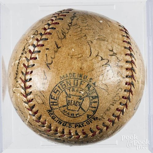 1929 Philadelphia A's team signed baseball