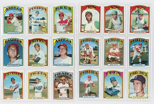 Forty-five 1972 Topps baseball cards