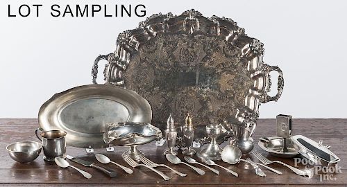Group of miscellaneous sterling and silver plate