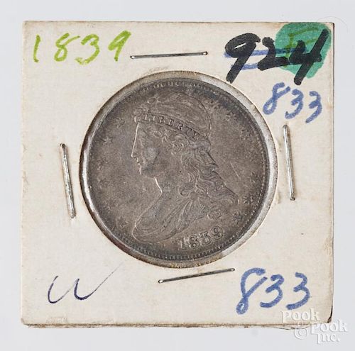 1839 Liberty bust half dollar.