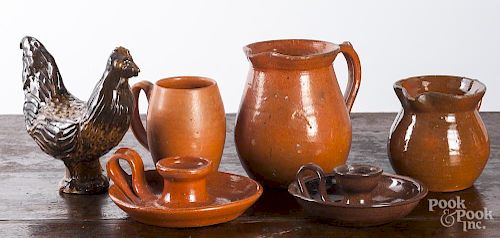 Eight pieces of Jugtown pottery