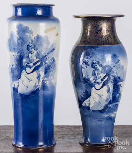 Two large Royal Doulton porcelain vases