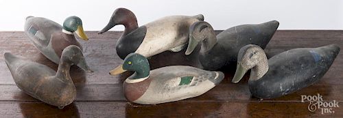 Six carved and painted duck decoys, mid 20th c.