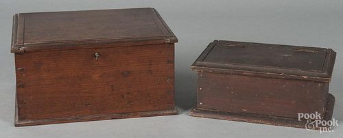 Pennsylvania walnut lock box, 19th c.