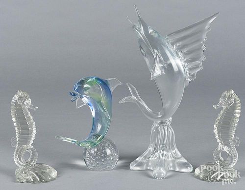 Glass sailfish, together with a dolphin, etc.