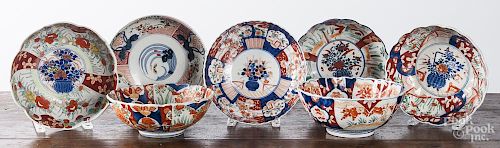 Seven Imari bowls, largest - 4'' h., 10'' w.