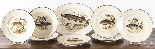 Rosenthal nine-piece porcelain fish service.
