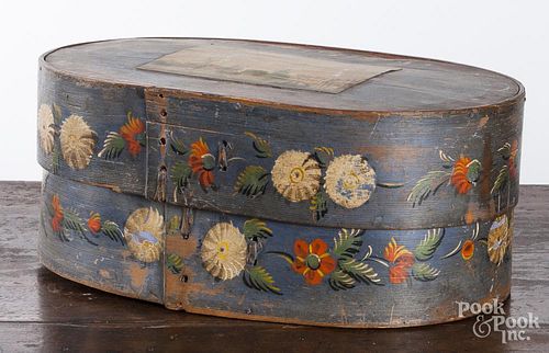 Painted bentwood brides box, 19th c.