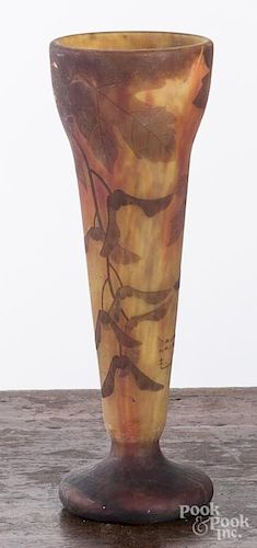 Daum Nancy cameo glass vase, 11 3/4'' h.