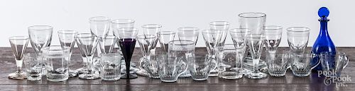 Collection of antique glass stemware.