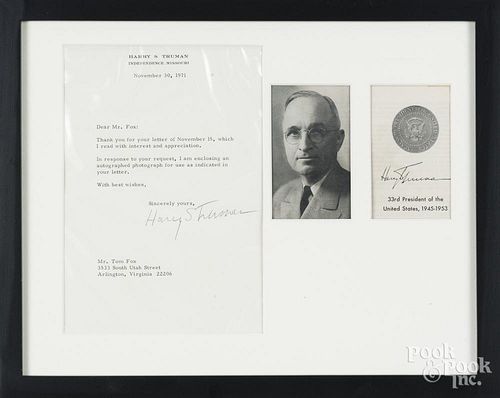 Harry S.Truman signed letter and photo