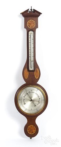 Federal style inlaid banjo barometer, 39'' h.