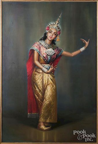 Oil on canvas Thai dancer