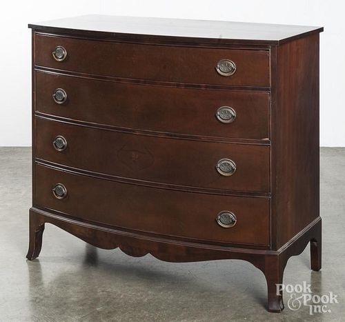 Federal style bowfront chest of drawers