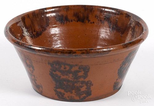 Large Pennsylvania redware bowl, 19th c.