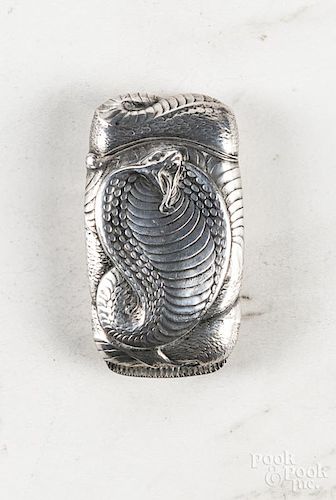 Gorham sterling silver cobra snake match safe