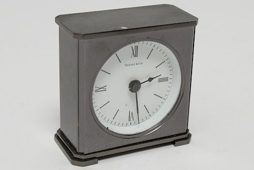 Tiffany & Co. Desk Clock, Gun Metal