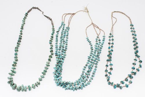 Navajo American Indian Turquoise Nugget Necklaces