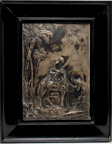Silvered Bronze Orientalist Camel & Rider