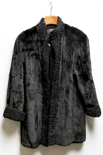 Vintage Mink Fur & Leather Reversible Coat