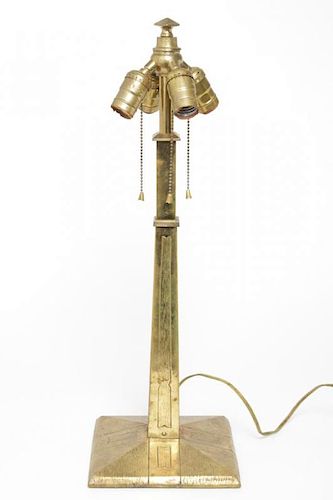Art Nouveau Brass Table Lamp